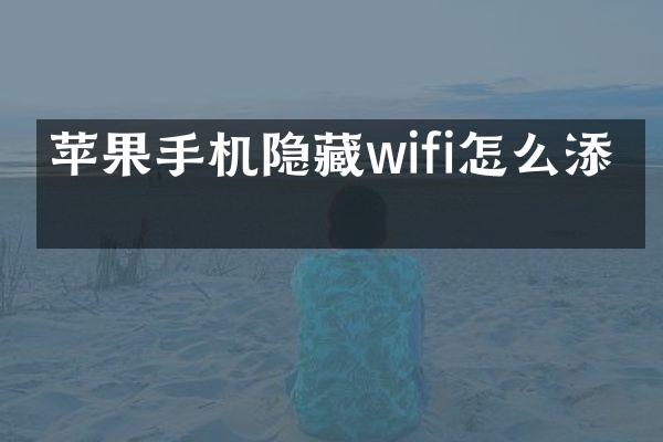 苹果手机隐藏wifi怎么添加