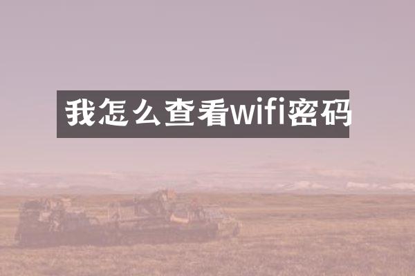 我怎么查看wifi密码