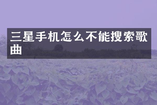 三星手机怎么不能搜索歌曲