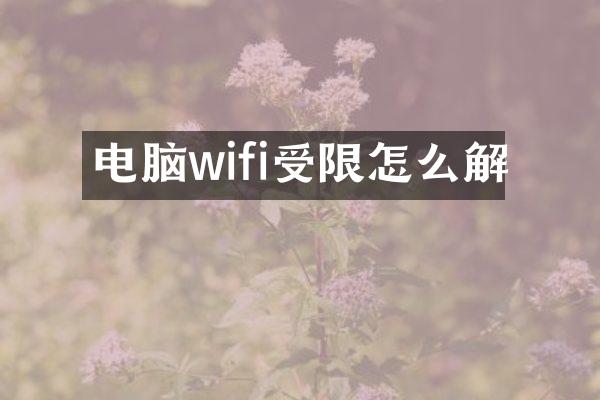 电脑wifi受限怎么解
