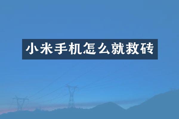 小米手机怎么就救砖