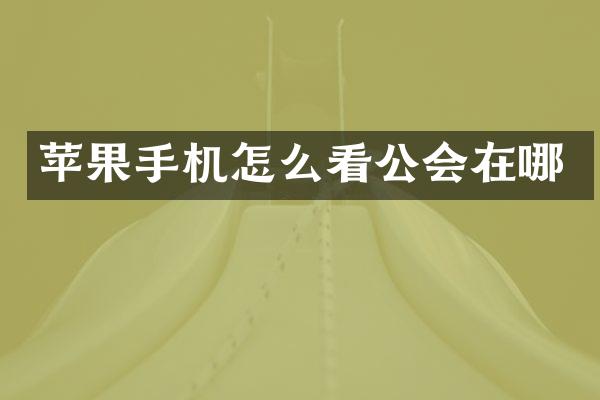 苹果手机怎么看公会在哪