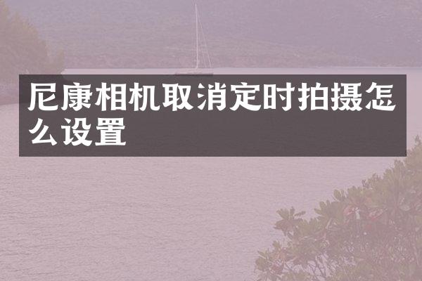 尼康相机取消定时拍摄怎么设置