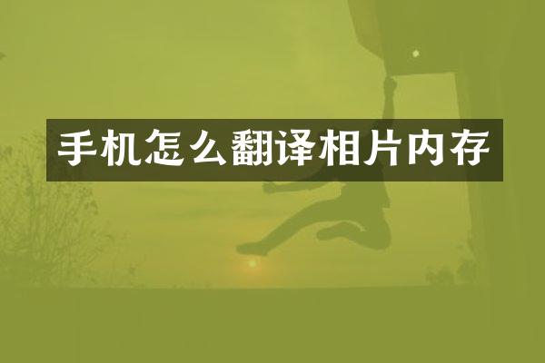 手机怎么翻译相片内存