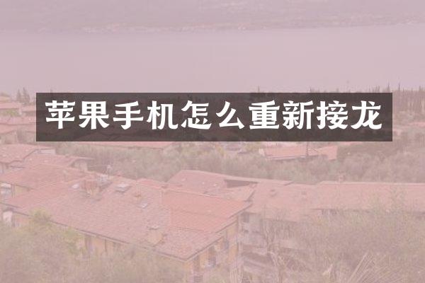 苹果手机怎么重新接龙