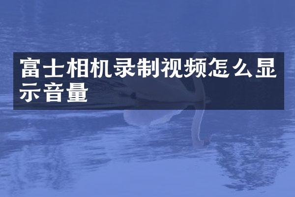 富士相机录制视频怎么显示音量