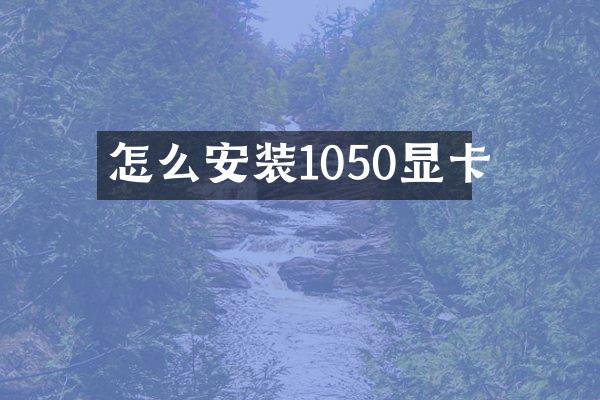 怎么安装1050显卡