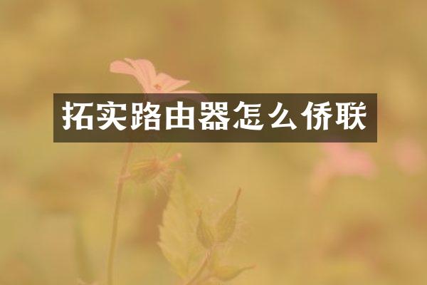 拓实路由器怎么侨联