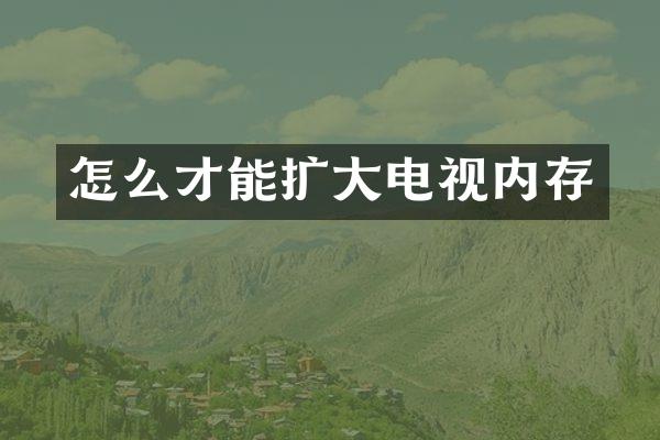 怎么才能扩大电视内存
