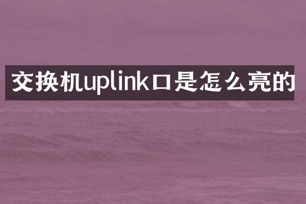 交换机uplink口是怎么亮的