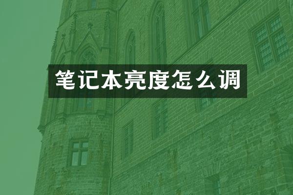 笔记本亮度怎么调