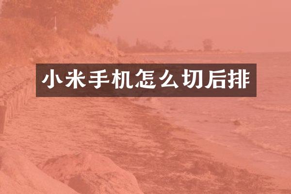 小米手机怎么切后排
