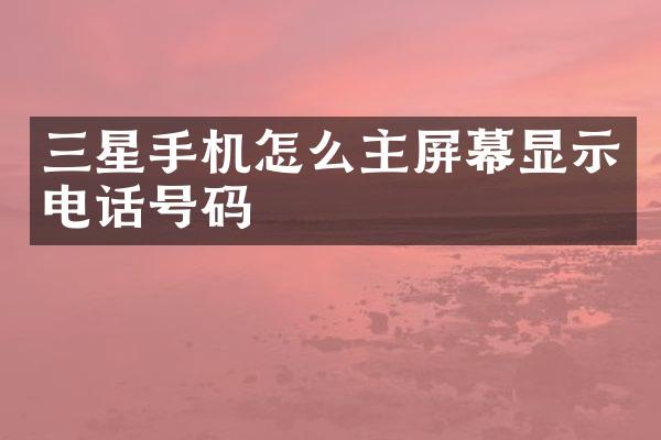 三星手机怎么主屏幕显示电话号码