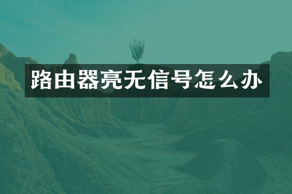 路由器亮无信号怎么办