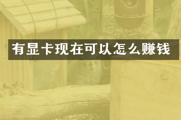 有显卡现在可以怎么赚钱