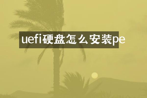 uefi硬盘怎么安装pe