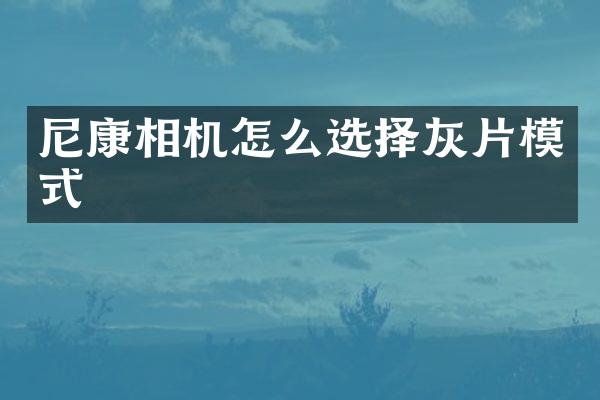 尼康相机怎么选择灰片模式