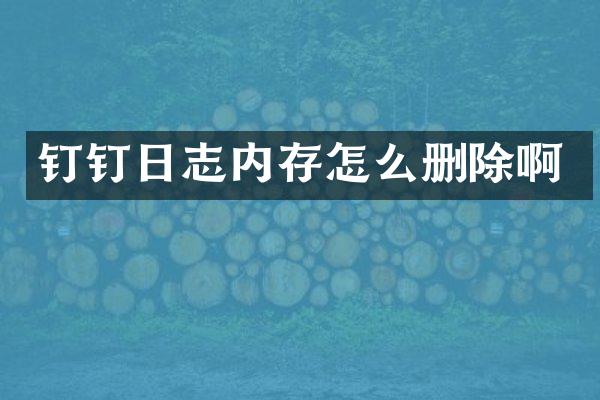 钉钉日志内存怎么删除啊