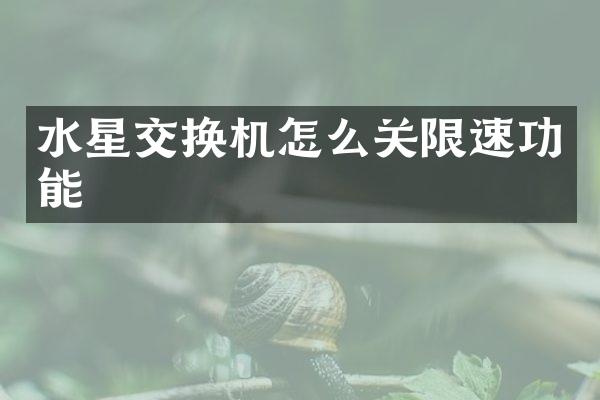 水星交换机怎么关限速功能