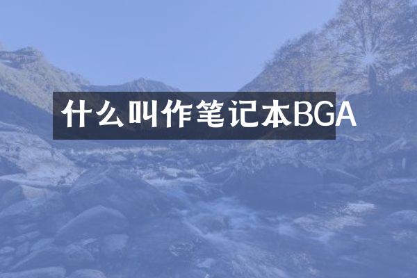 什么叫作笔记本BGA