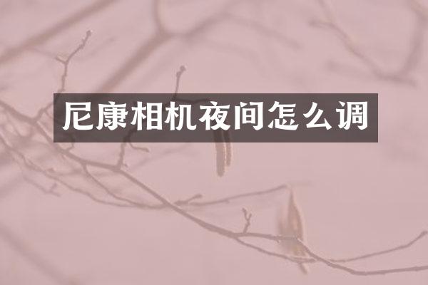 尼康相机夜间怎么调