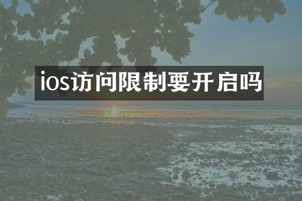 ios访问限制要开启吗