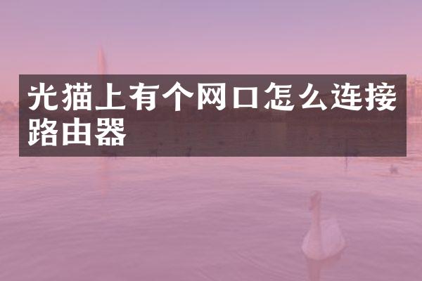 光猫上有个网口怎么连接路由器