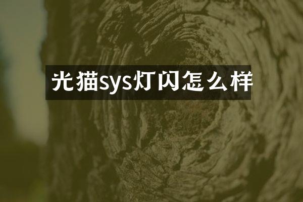 光猫sys灯闪怎么样