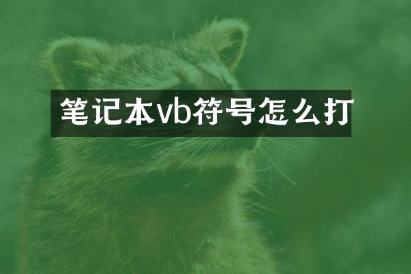 笔记本vb符号怎么打