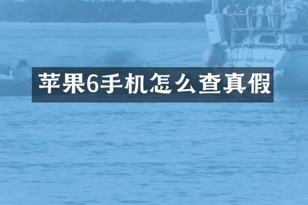 苹果6手机怎么查真假