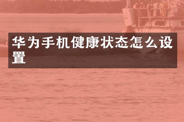 华为手机健康状态怎么设置