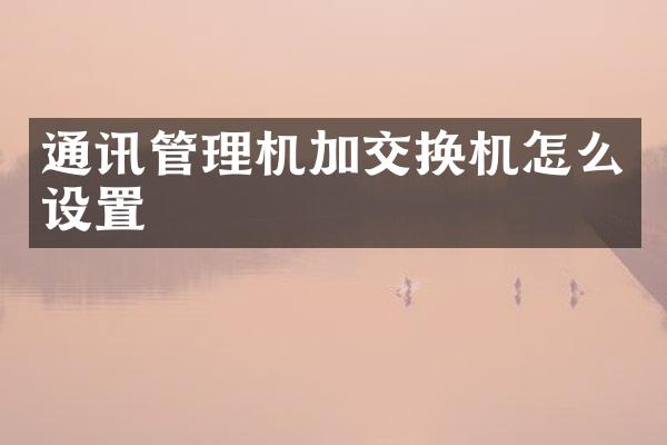 通讯管理机加交换机怎么设置
