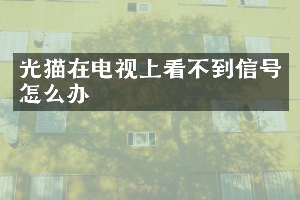 光猫在电视上看不到信号怎么办