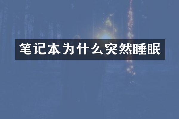 笔记本为什么突然睡眠