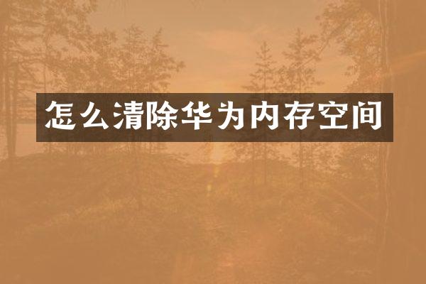 怎么清除华为内存空间