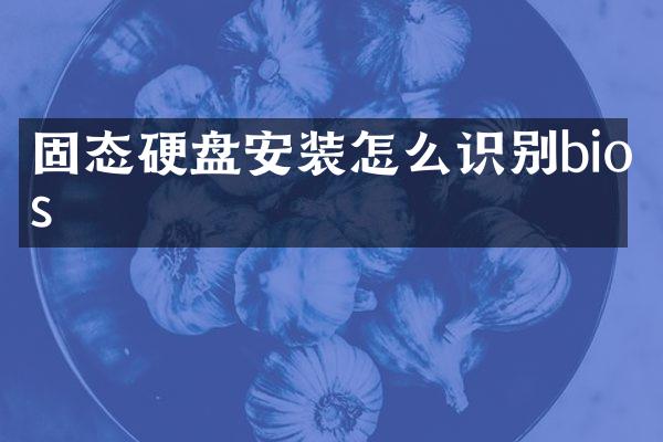 固态硬盘安装怎么识别bios