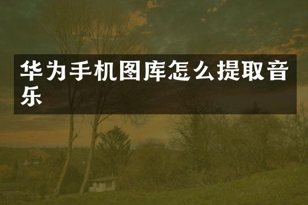 华为手机图库怎么提取音乐