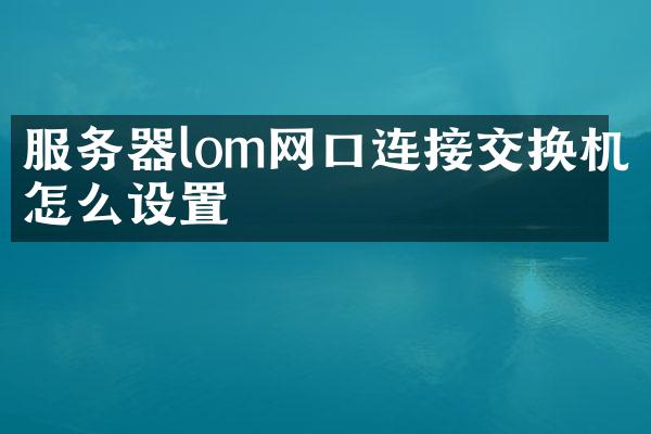 服务器lom网口连接交换机怎么设置