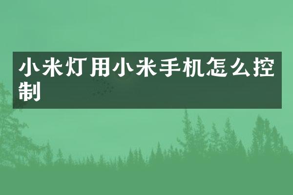 小米灯用小米手机怎么控制