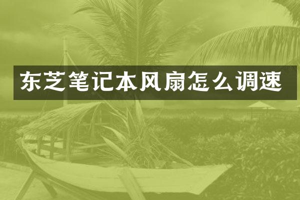 东芝笔记本风扇怎么调速