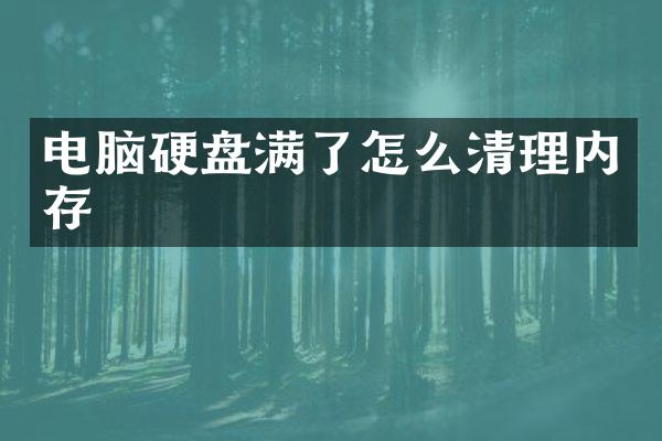 电脑硬盘满了怎么清理内存