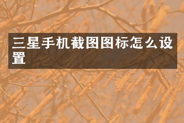 三星手机截图图标怎么设置