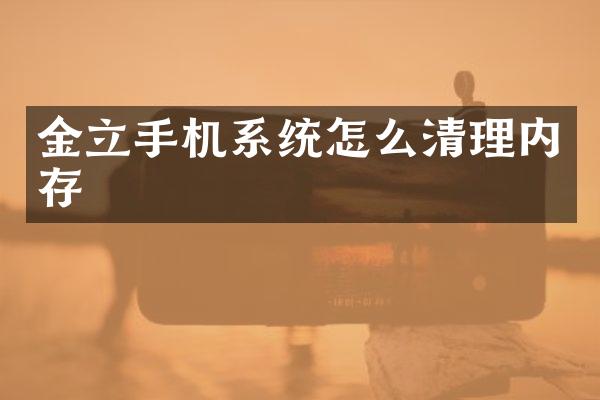 金立手机系统怎么清理内存