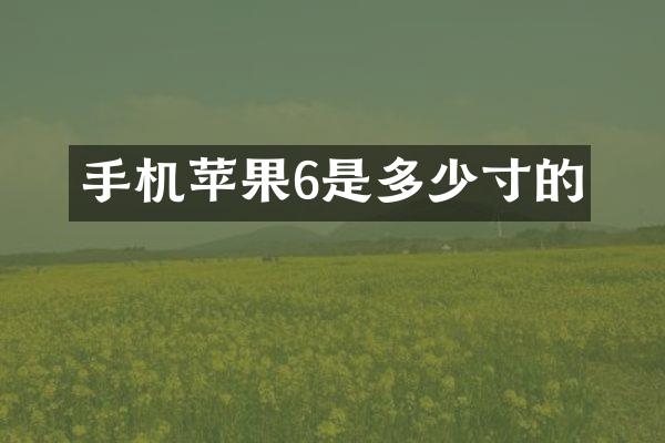 手机苹果6是多少寸的