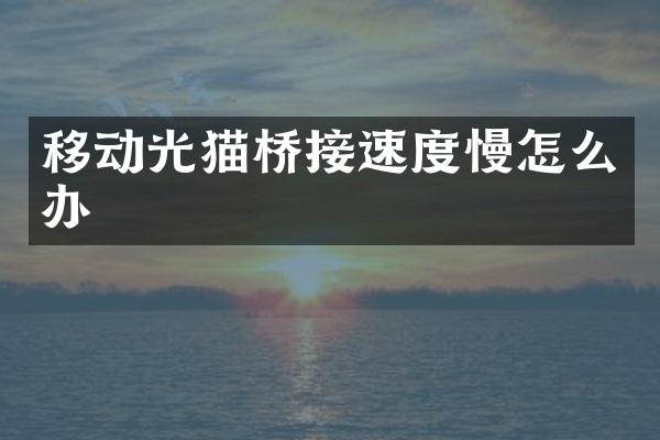 移动光猫桥接速度慢怎么办