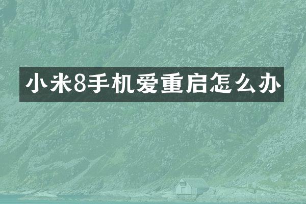 小米8手机爱重启怎么办