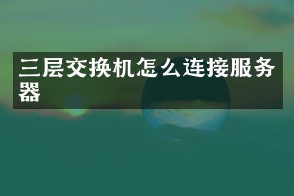 三层交换机怎么连接服务器