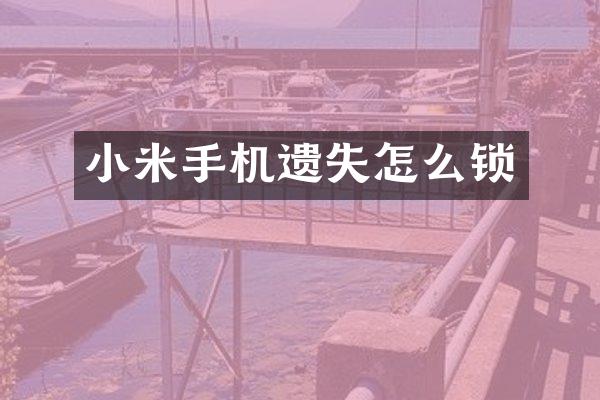 小米手机遗失怎么锁