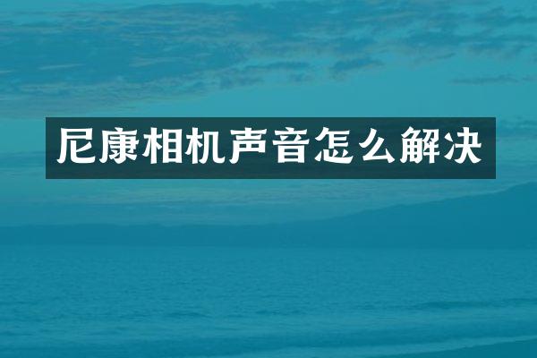 尼康相机声音怎么解决