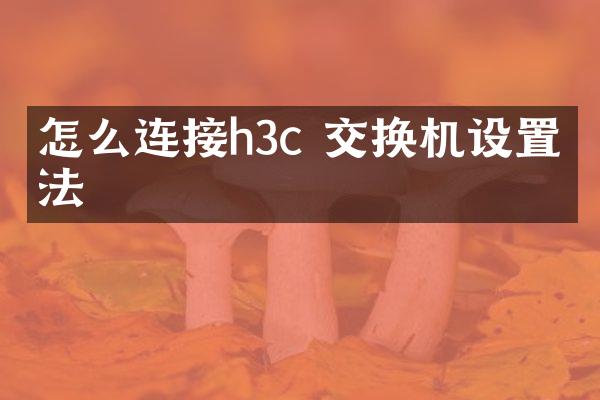 怎么连接h3c 交换机设置方法